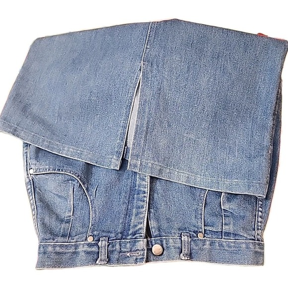 Phoebe Buffay BLUE Denim Skirt‎ Tommy Bahama Jean Pencil Slim Y2K  90s wst 28 29 - Picture 9 of 14